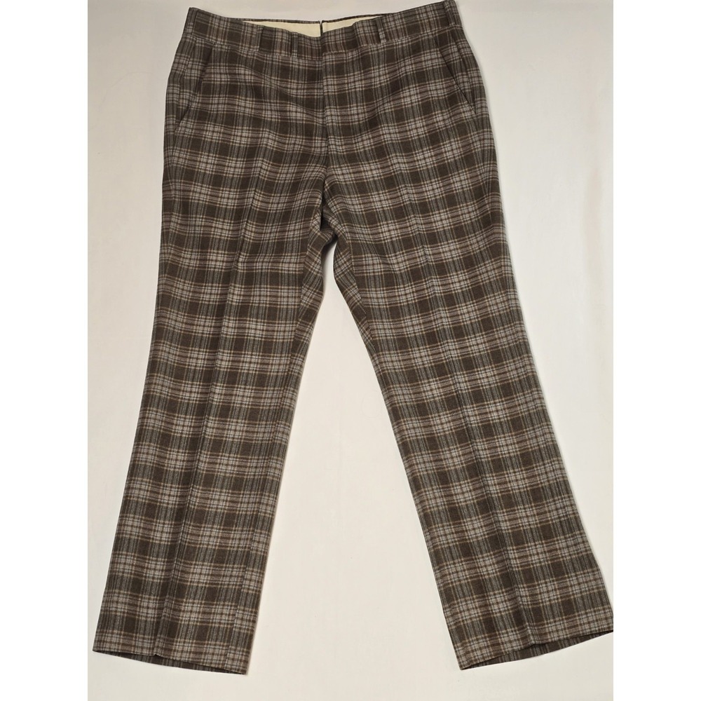 Corbin Mens 36x30‎ Vintage Wool Dress Pants Scottish Tartan Hunting Weathered